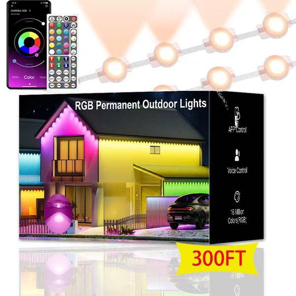 RGB Outdoor Eave Lights, Permanent LED Eaves Lighting, APP & Remote Control, DIY Mode, IP67 Waterproof