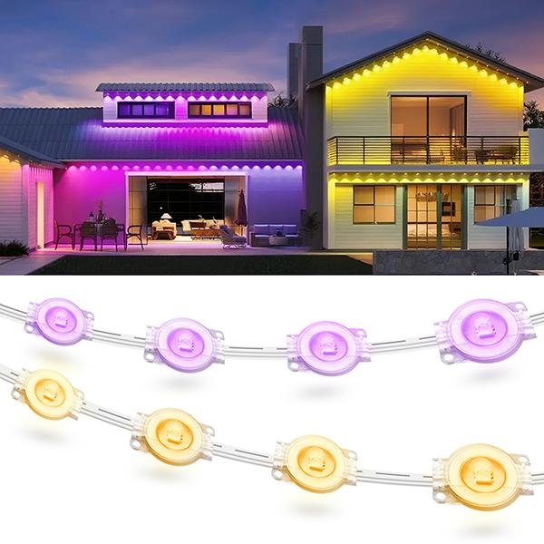 RGB Outdoor Eave Lights, Permanent LED Eaves Lighting, APP & Remote Control, DIY Mode, IP67 Waterproof