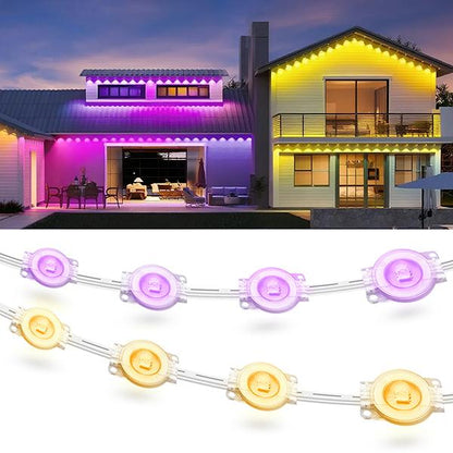 RGB Outdoor Eave Lights, Permanent LED Eaves Lighting, APP & Remote Control, DIY Mode, IP67 Waterproof
