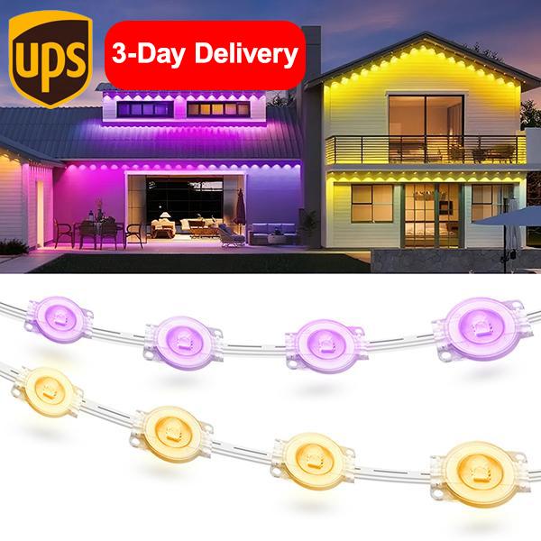 RGB Outdoor Eave Lights, Permanent LED Eaves Lighting, APP & Remote Control, DIY Mode, IP67 Waterproof